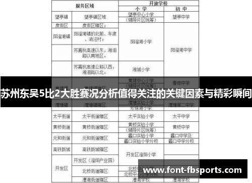 苏州东吴5比2大胜赛况分析值得关注的关键因素与精彩瞬间